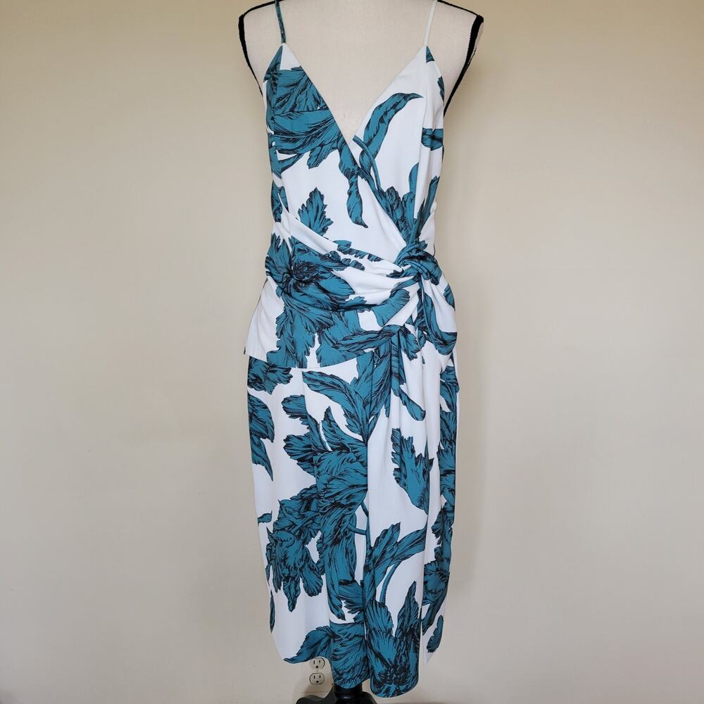 NWT Size L C/MEO Collective Enlightened Tropical Midi Summer Dress Lined Slit